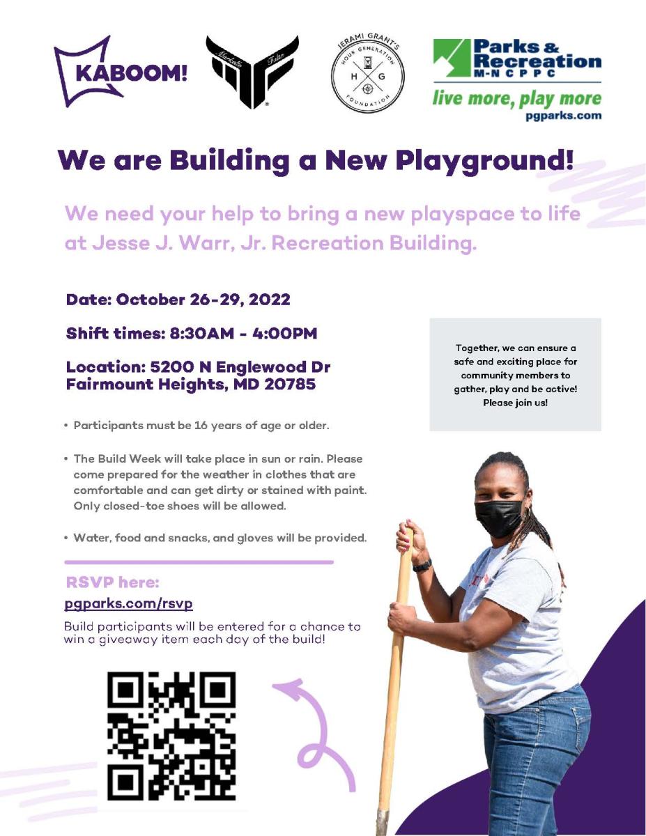 Maryland Parks and Recreation- We are Building a New Playground 
